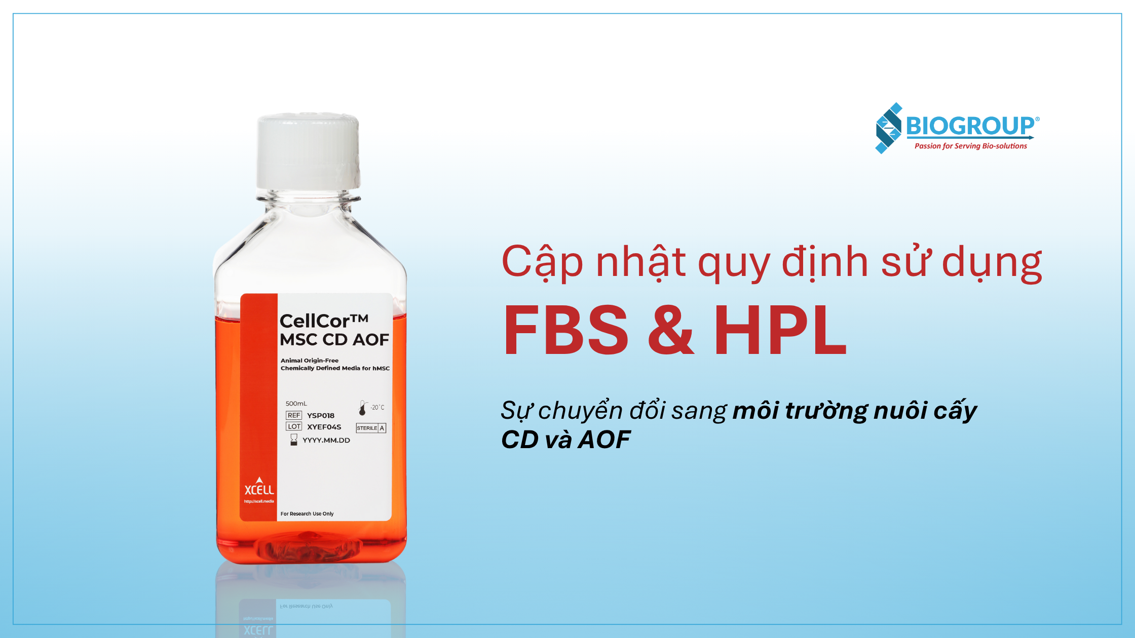 CellCor™ MSC CD AOF hỗ trợ chuyển đổi nuôi cấy tế bào